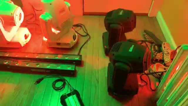 Moving-head lighting in action. Silent lighting preview.